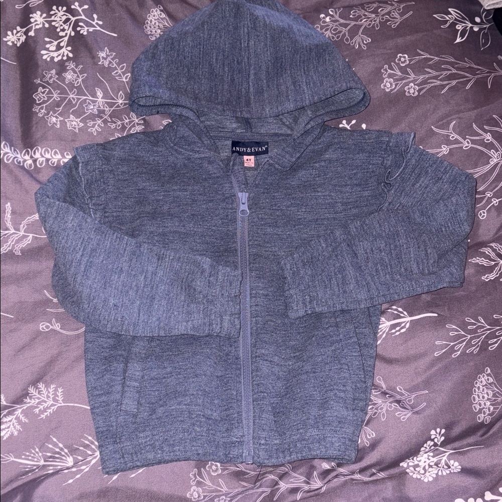 Andy & Evan Heather Gray Hooded Zip Jacket